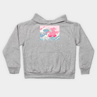 Psychodelic Bubblegum Kunagawa Surfer Cat Kids Hoodie